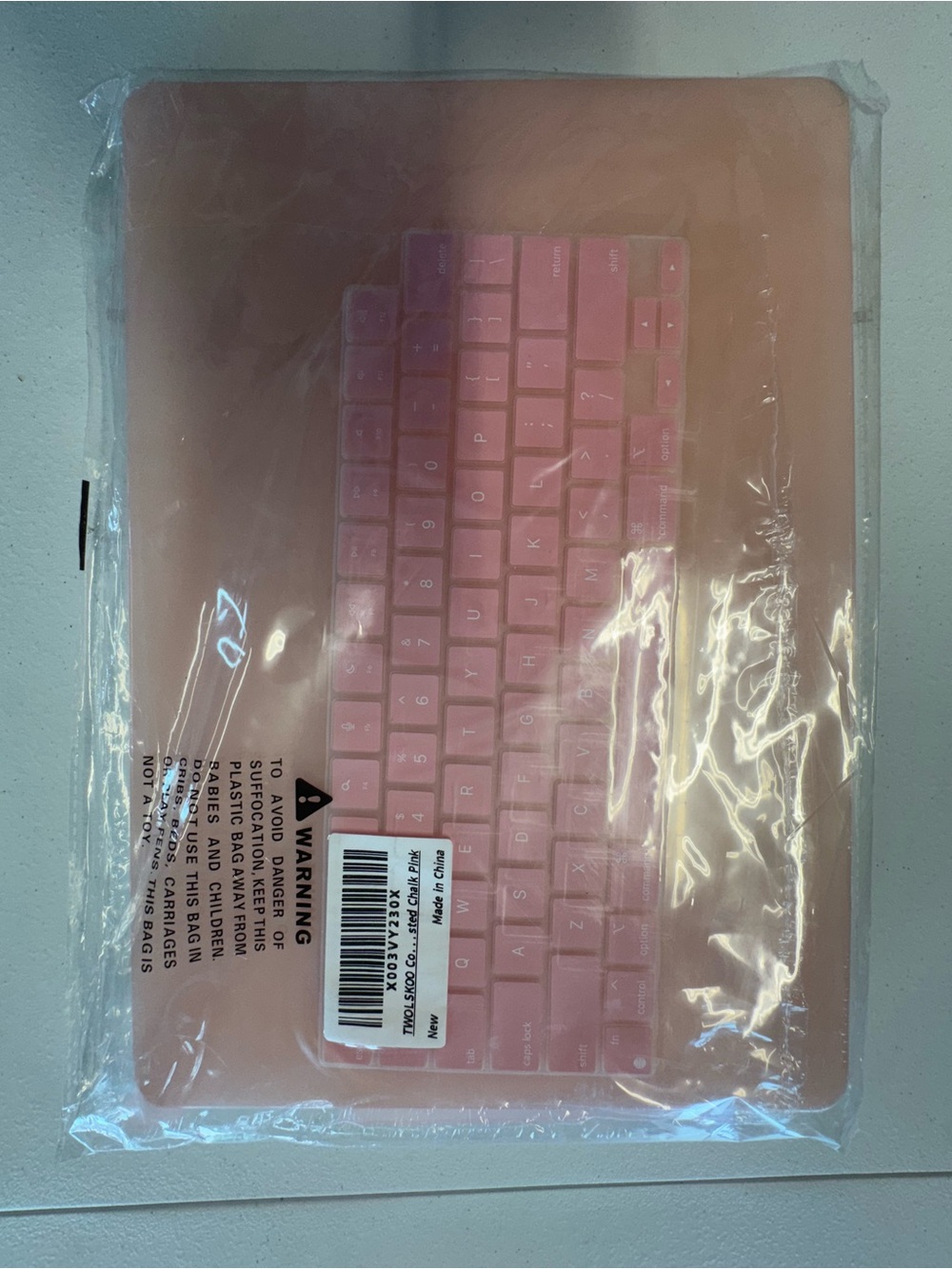 Pink Silicone Keyboard Cover and Laptop Sleeve Set